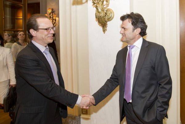 I. Stavropoulos with Algirdas Semeta (European Commissioner for Taxation and Customs Union), July 2013